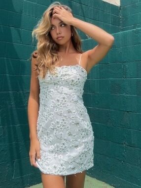 ✿ 12th Tribe croatian coast white floral mini dress